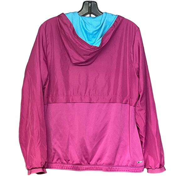 Puma pullover windbreaker jacket hooded pink aqua blue colorful teen girls XL - Picture 2 of 6